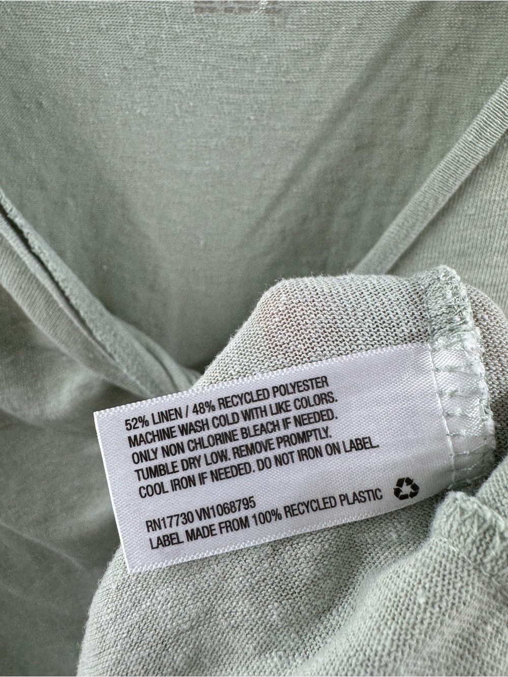 A New Day Seafoam Green Twist Knot Top Women's XL Linen Blend - Picture 5 of 8